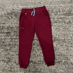 Figs Burgundy Zamora Jogger Scrub Pants